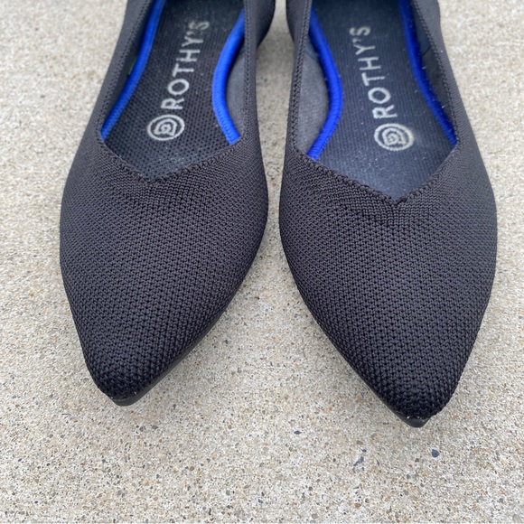 Rothy’s Black The Point Knit Ballet Flats size 6.5 - Picture 2 of 11